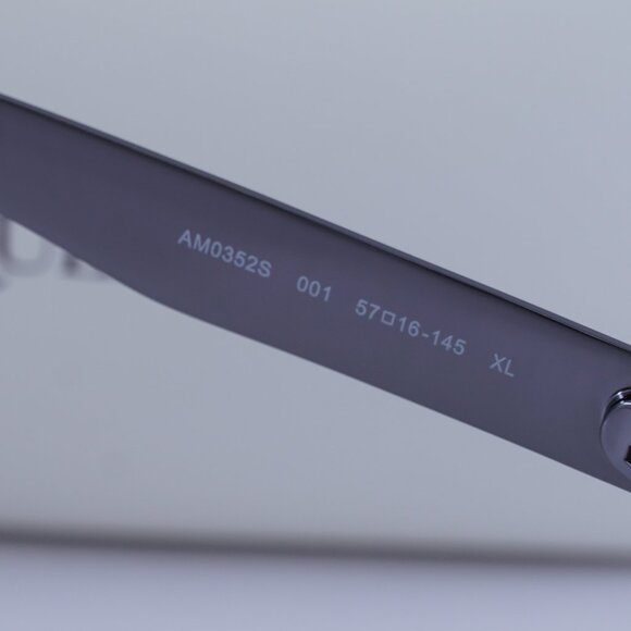 Alexander McQueen AM0352S 001 Square Sunglasses - Black/Grey - Picture 9 of 11